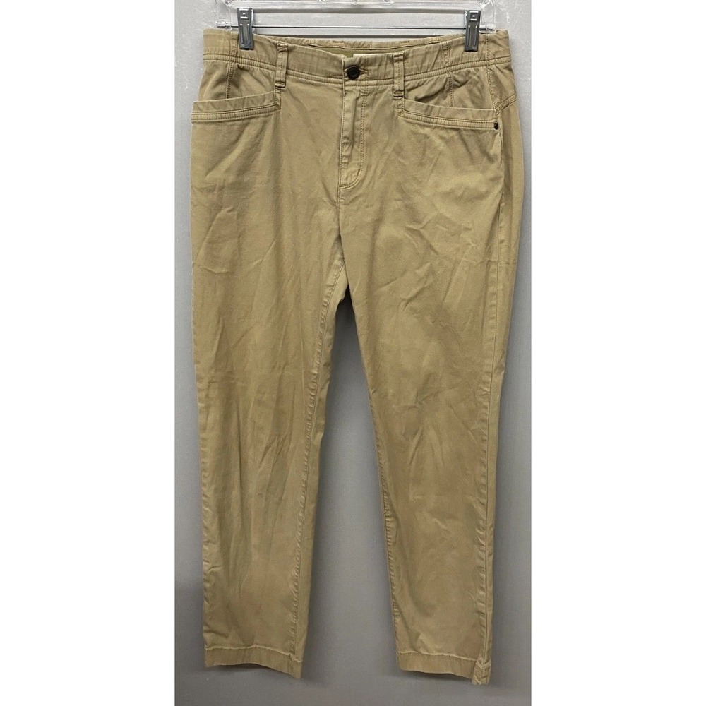 Orvis Chino Pants Womens 10Wx28L Beige Cotton Stretch Straight Leg Tennis Resort